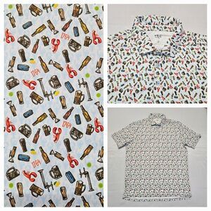 1764 Performance Golf Polo‎ Shirt Men XL Cajun Geometric Print